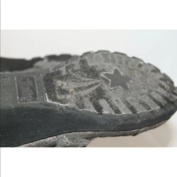 Justice Winter Girl Boots Gray Quilted Studs Zipper Lace Lined Sz 3 Gemstones - Picture 9 of 12